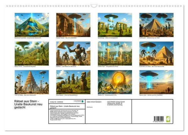 Produktbild: R&auml;tsel aus Stein - Uralte Baukunst neu gedacht (Wandkalender 2026 DIN A2 quer), CALVENDO Monatskalender