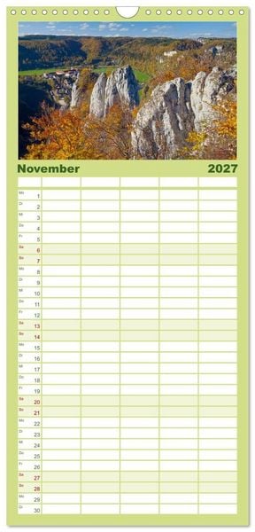 Produktbild: Familienplaner 2027 - Gro&szlig;e Landschaft Obere Donau mit 5 Spalten (Wandkalender, 21 x 45 cm) CALVENDO