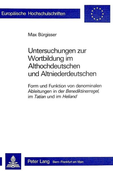 Produktbild: Untersuchungen zur Wortbildung im Althochdeutschen und Altnieder- deutschen