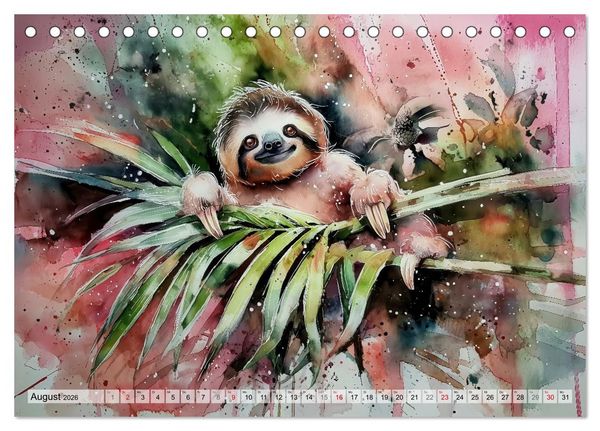 Produktbild: Faultiere, ein Leben in Zeitlupe (Tischkalender 2026 DIN A5 quer), CALVENDO Monatskalender