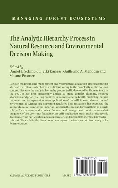 Produktbild: The Analytic Hierarchy Process in Natural Resource and Environmental Decision Making