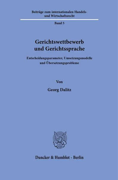Produktbild: Gerichtswettbewerb und Gerichtssprache