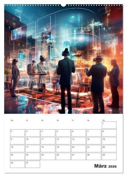 Produktbild: METAVERSE Cooler Terminplaner (Wandkalender 2026 DIN A2 hoch), CALVENDO Monatskalender