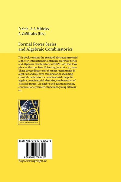 Produktbild: Formal Power Series and Algebraic Combinatorics
