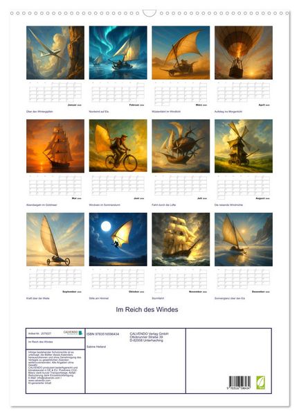 Produktbild: Im Reich des Windes (Wandkalender 2026 DIN A2 hoch), CALVENDO Monatskalender