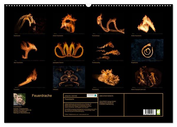 Produktbild: Feuerdrache (Wandkalender 2026 DIN A2 quer), CALVENDO Monatskalender