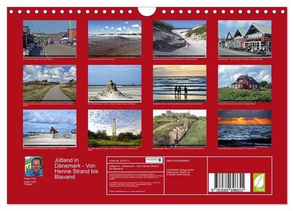 Produktbild: J&uuml;tland in D&auml;nemark - Von Henne Strand bis Blavand (Wandkalender 2027 DIN A4 quer), CALVENDO Monatskalender