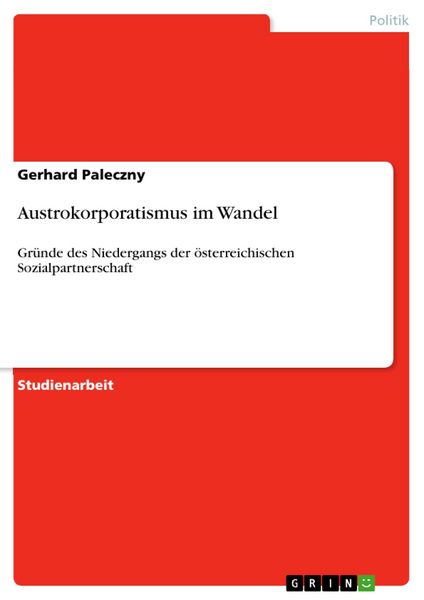 Produktbild: Austrokorporatismus im Wandel