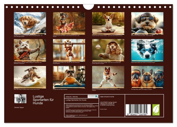 Produktbild: Lustige Sportarten f&uuml;r Hunde (Wandkalender 2026 DIN A4 quer), CALVENDO Monatskalender