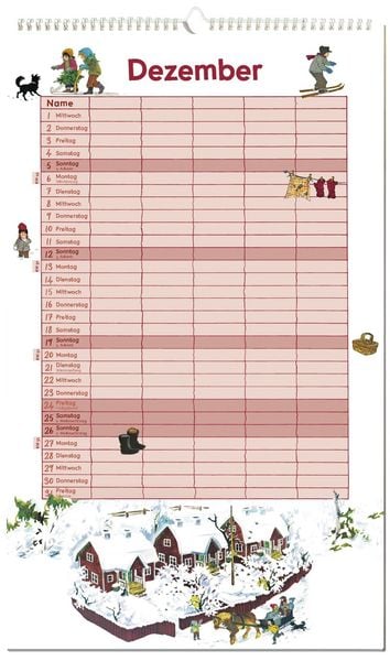 Produktbild: Astrid Lindgren Familienkalender 2027
