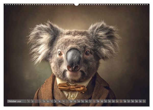 Produktbild: Tierisch gut angezogen (hochwertiger Premium Wandkalender 2026 DIN A2 quer), Kunstdruck in Hochglanz