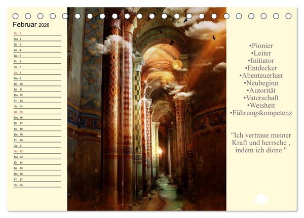 Produktbild: Tarot. Spirituell durch das Jahr (Tischkalender 2026 DIN A5 quer), CALVENDO Monatskalender