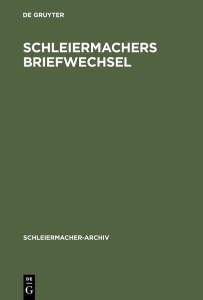 Produktbild: Schleiermachers Briefwechsel