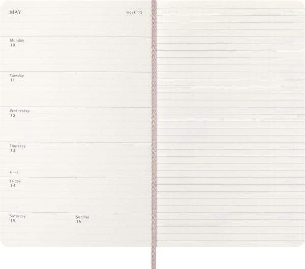 Produktbild: Moleskine Precious & Ethical 12 Monate Wochen Notizkalender 2027, L/A5, Liniert, Weicher Einband, Mamba Rose, mit Box