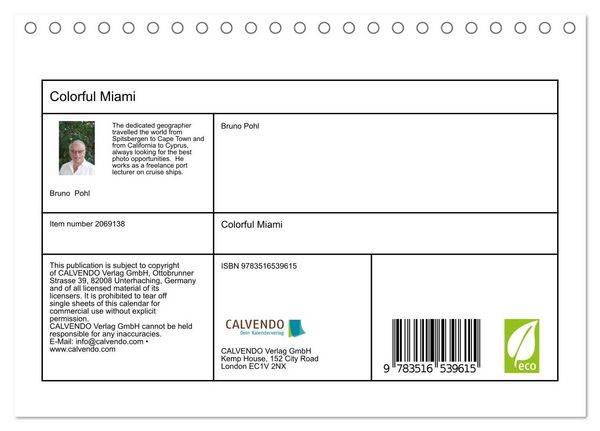 Produktbild: Colorful Miami (Desk Calendar 2026 DIN A5 landscape), CALVENDO 12 Month DeskCalendar