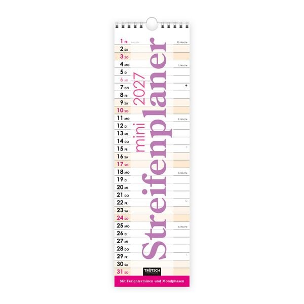 Produktbild: TR&Ouml;TSCH - Streifenkalender Mini Violett 2027