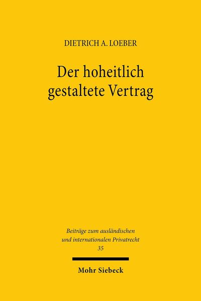 Produktbild: Der hoheitlich gestaltete Vertrag