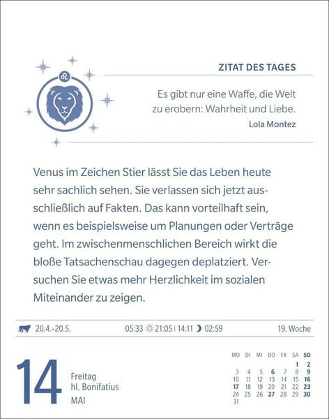 Produktbild: L&ouml;we Sternzeichenkalender 2027 - Tagesabrei&szlig;kalender - Ihr Horoskop f&uuml;r jeden Tag