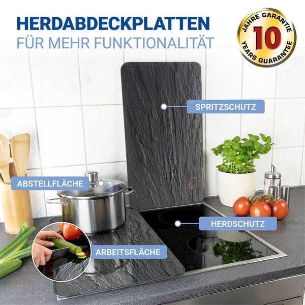 Produktbild: Herdabdeckplatte Universal Mod. Schiefer, 2er Set, f&uuml;r alle Herdarten geeignet