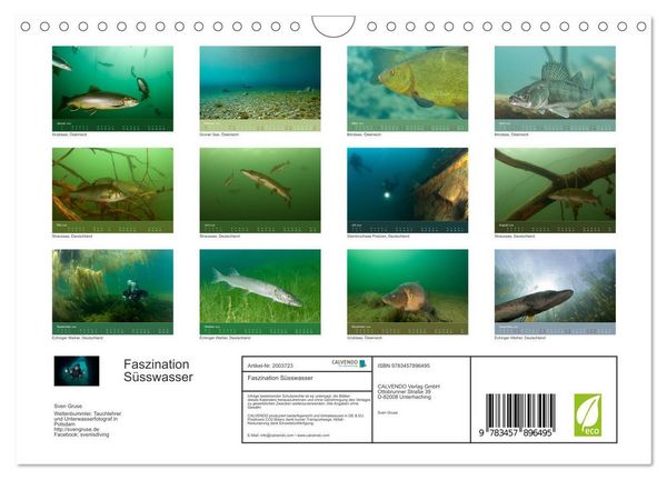 Produktbild: Faszination S&uuml;sswasser (Wandkalender 2026 DIN A4 quer), CALVENDO Monatskalender
