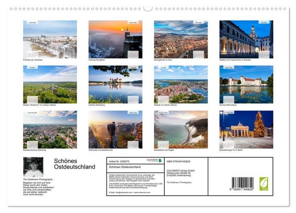 Produktbild: Sch&ouml;nes Ostdeutschland (hochwertiger Premium Wandkalender 2026 DIN A2 quer), Kunstdruck in Hochglanz