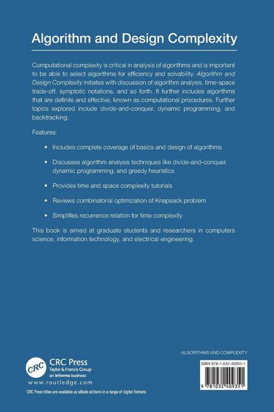 Produktbild: Algorithm and Design Complexity