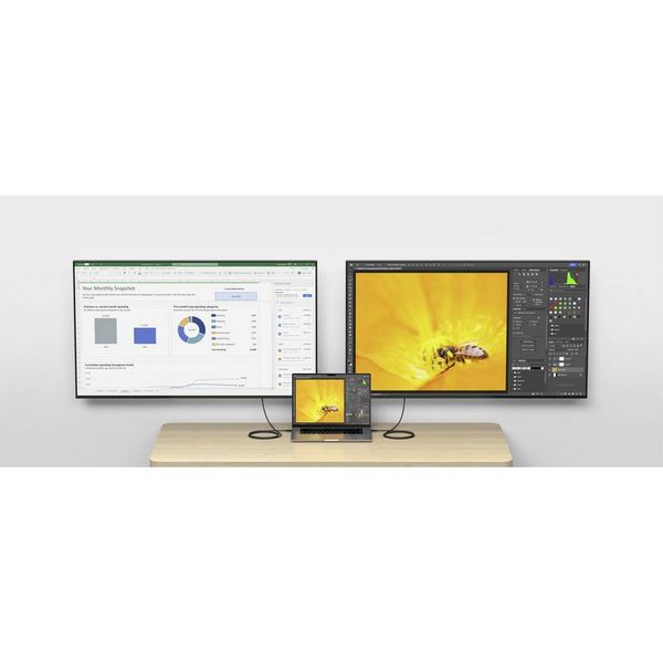 Produktbild: Satechi Thunderbolt&trade;-Kabel Thunderbolt&trade; 4 USB-C&reg; 1.00m Schwarz, Silber ST-YTB100K