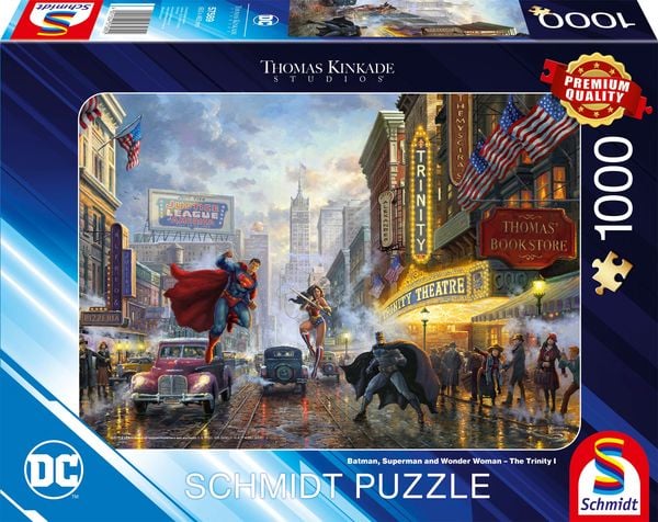 Schmidt Spiele - Thomas Kinkade - Batman, Superman and Wonder Woman, 1000 Teile