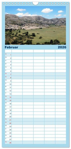 Produktbild: Familienplaner 2026 - Griechenland - Insel Kreta mit 5 Spalten (Wandkalender, 21 x 45 cm) CALVENDO