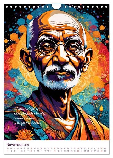 Produktbild: Mahatma Gandhi (Wandkalender 2026 DIN A4 hoch), CALVENDO Monatskalender