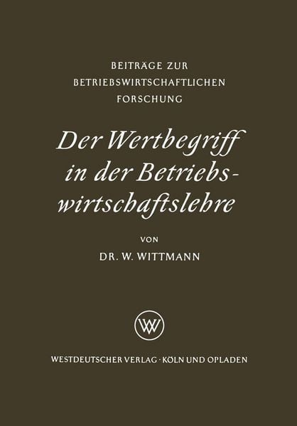 Produktbild: Der Wertbegriff in der Betriebswirtschaftslehre