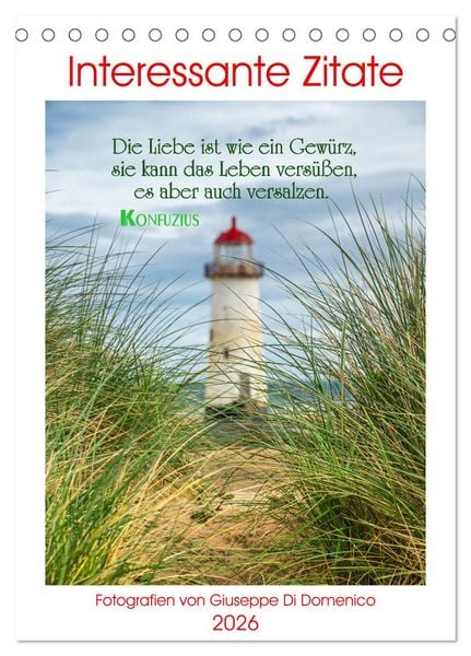Produktbild: Interessante Zitate (Tischkalender 2026 DIN A5 hoch), CALVENDO Monatskalender