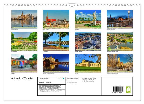 Produktbild: Schwerin - Welterbe (Wandkalender 2026 DIN A3 quer), CALVENDO Monatskalender