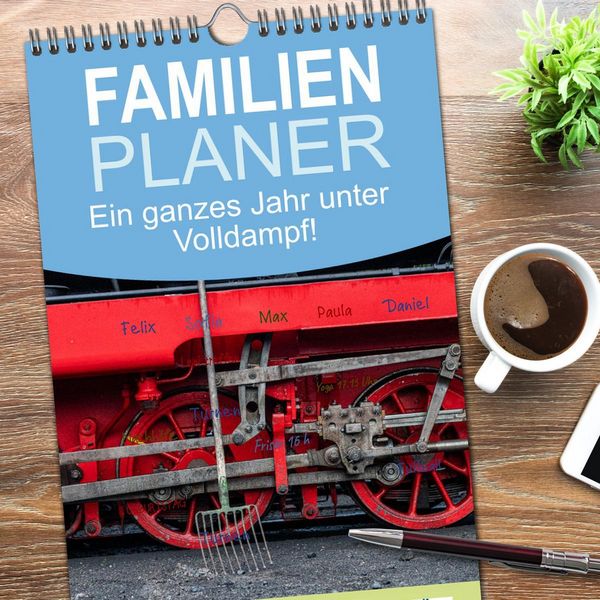 Produktbild: Familienplaner 2026 - Ein ganzes Jahr unter Volldampf! mit 5 Spalten (Wandkalender, 21 x 45 cm) CALVENDO