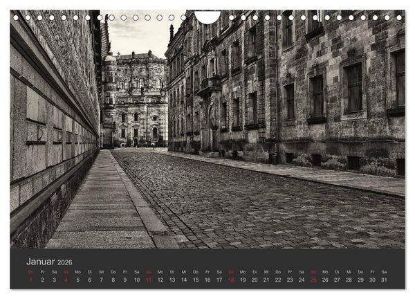 Produktbild: Dresden Schwarz Weiss 2026 (Wandkalender 2026 DIN A4 quer), CALVENDO Monatskalender