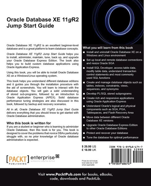 Produktbild: Oracle Database Xe 11gr2 Jump Start Guide