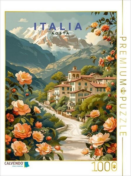 CALVENDO Puzzle Aosta, Aostatal | 1000 Teile Lege-Größe 64x48cm Foto-Puzzle für glückliche Stunden