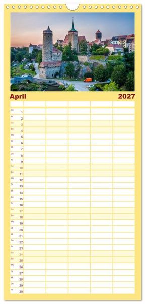 Produktbild: Familienplaner 2027 - Bautzen - Sorbisches Zentrum in der Oberlausitz mit 5 Spalten (Wandkalender, 21 x 45 cm) CALVENDO