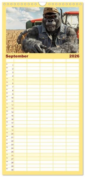 Produktbild: Familienplaner 2026 - Der tierisch lustige Bauern-Kalender mit 5 Spalten (Wandkalender, 21 x 45 cm) CALVENDO