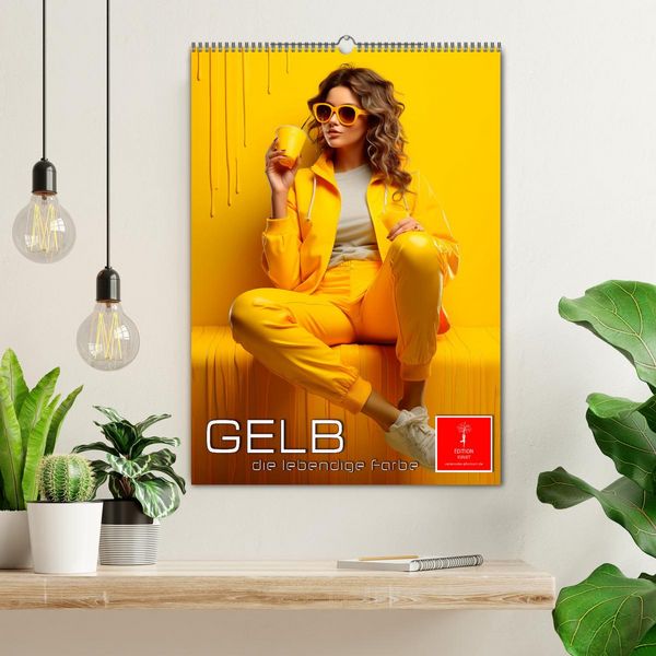 Produktbild: Gelb, die lebendige Farbe (Wandkalender 2026 DIN A2 hoch), CALVENDO Monatskalender