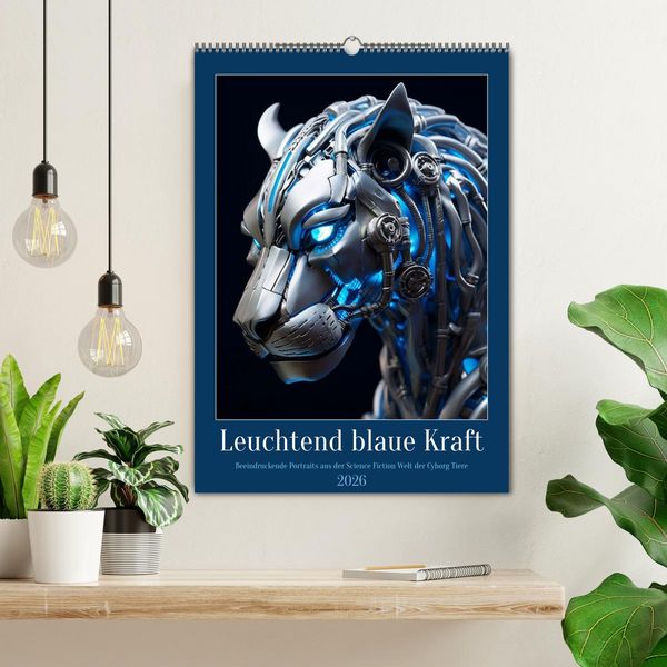 Produktbild: Leuchtend blaue Kraft (Wandkalender 2026 DIN A2 hoch), CALVENDO Monatskalender