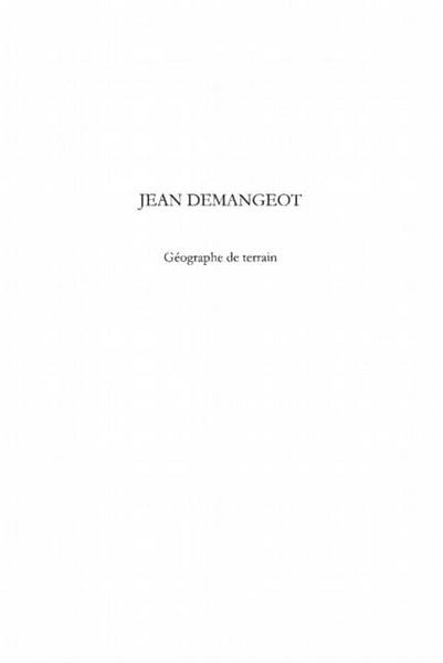 Produktbild: Jean Demangeot Geographe de terrain