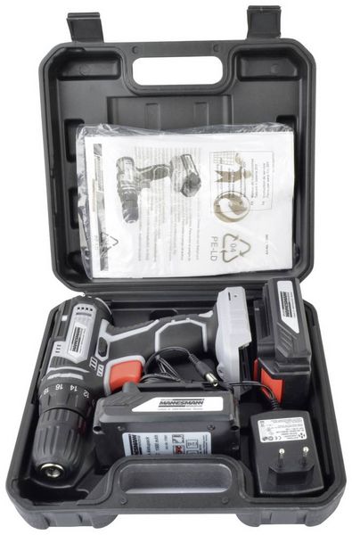 Produktbild: Br&uuml;der Mannesmann M17690 Akku-Bohrschrauber 20 V 1.5 Ah Li-Ion inkl. 2. Akku, inkl. Ladeger&auml;t, inkl. Koffer