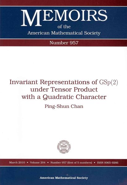 Produktbild: Invariant Representations of Gsp 2 Under Tensor Product With a