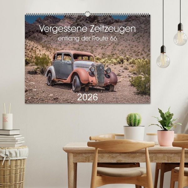 Produktbild: Vergessene Zeitzeugen entlang der Route 66 (Wandkalender 2026 DIN A2 quer), CALVENDO Monatskalender