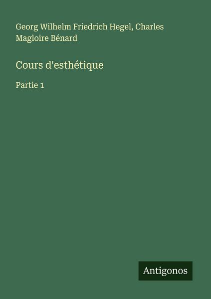 Produktbild: Cours d'esth&eacute;tique