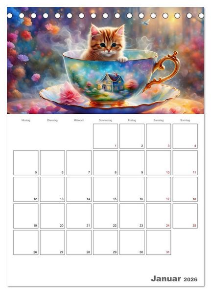 Produktbild: Tierische Kaffee Gesellschaft (Tischkalender 2026 DIN A5 hoch), CALVENDO Monatskalender