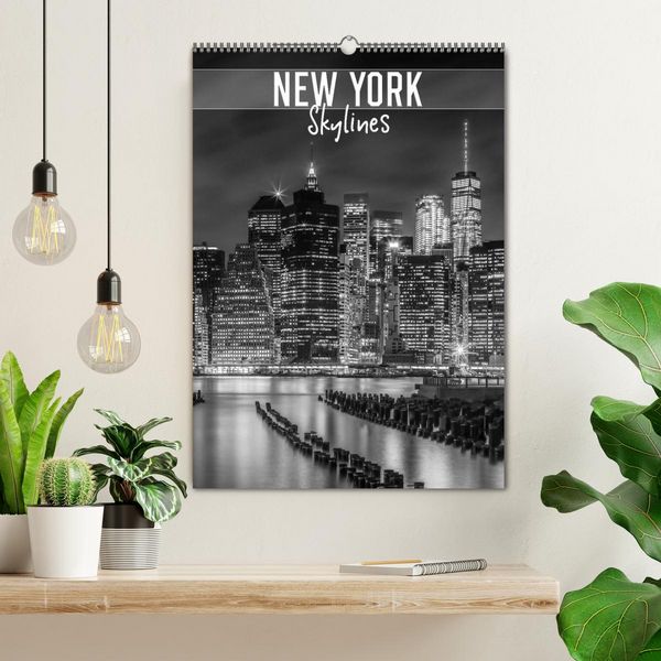 Produktbild: NEW YORK Skylines (Wandkalender 2026 DIN A2 hoch), CALVENDO Monatskalender