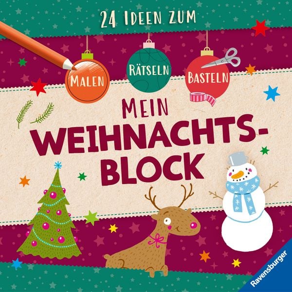Produktbild: Mein Weihnachtsblock: 24 Ideen zum Malen, Basteln, R&auml;tseln