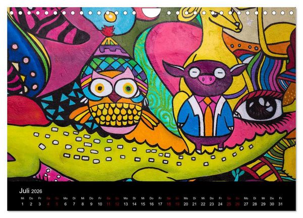 Produktbild: Graffiti und Street Art in La Paz (Wandkalender 2026 DIN A4 quer), CALVENDO Monatskalender